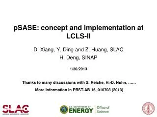 pSASE : concept and implementation at LCLS-II