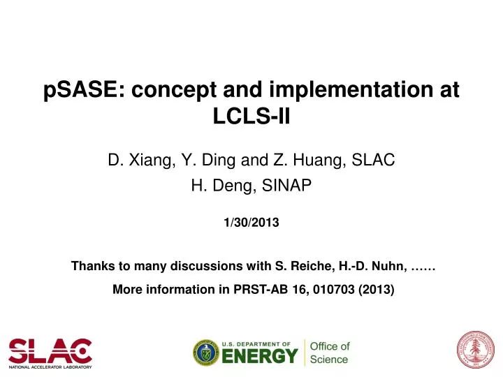 psase concept and implementation at lcls ii