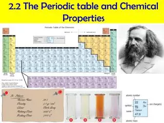 2.2 The Periodic table and Chemical Properties