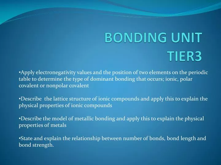 bonding unit tier3