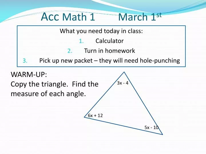 acc math 1 march 1 st