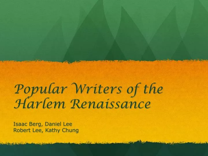 popular writers of the harlem renaissance