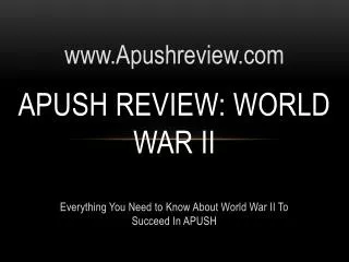 APUSH Review: World War II
