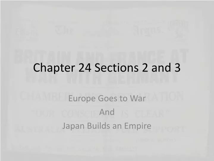 chapter 24 sections 2 and 3