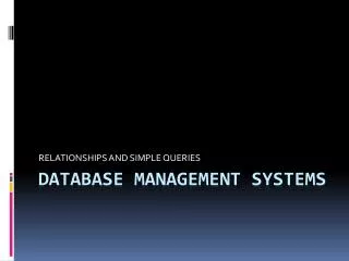 Database management systems