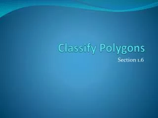 Classify Polygons