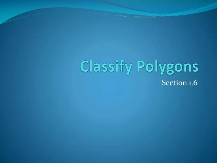 classify polygons