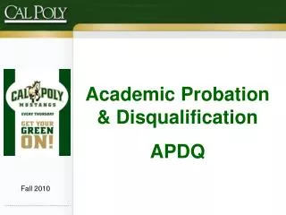 Academic Probation &amp; Disqualification APDQ