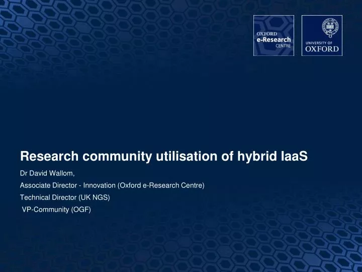 research community utilisation of hybrid iaas