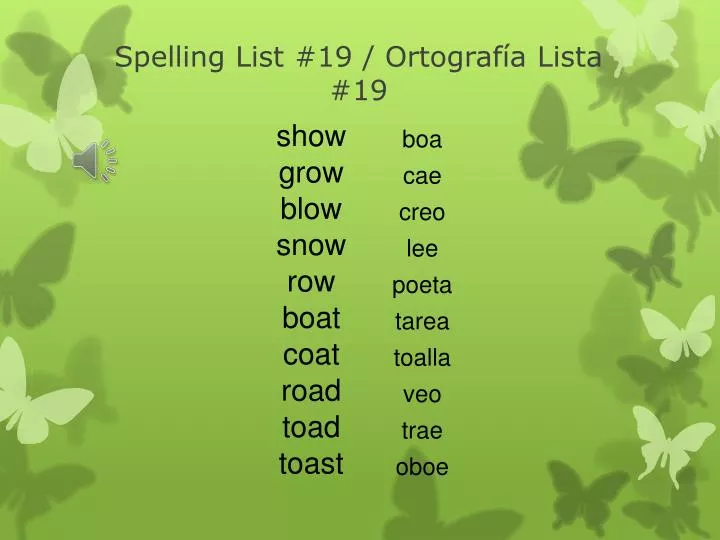 spelling list 19 ortograf a lista 19