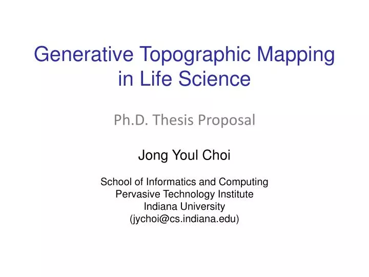generative topographic mapping in life science