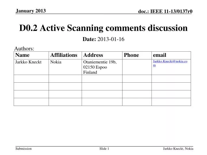d0 2 active scanning comments discussion