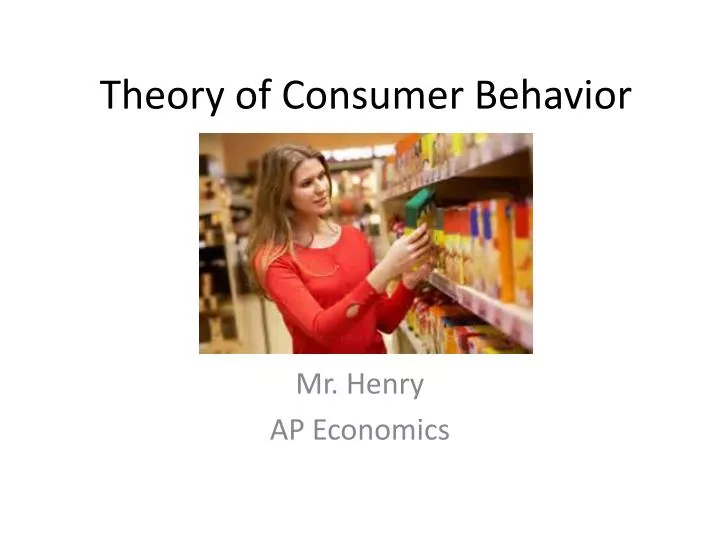 theory of consumer behavior