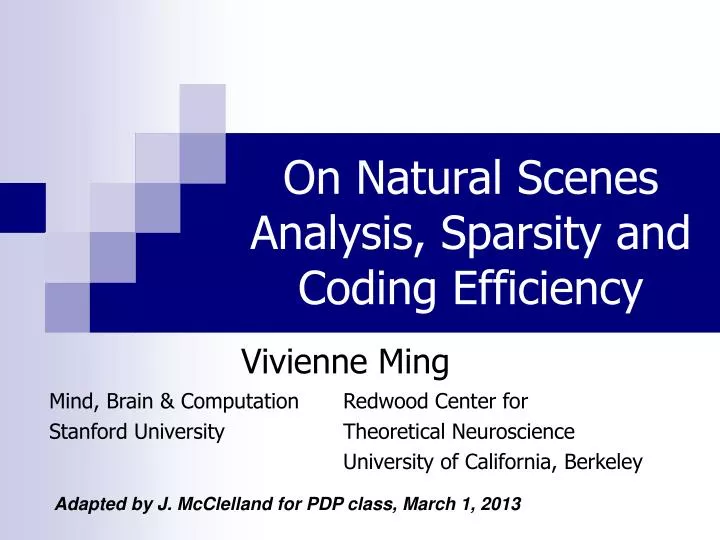 on natural scenes analysis sparsity and coding efficiency