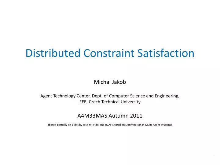 distributed constraint satisfaction