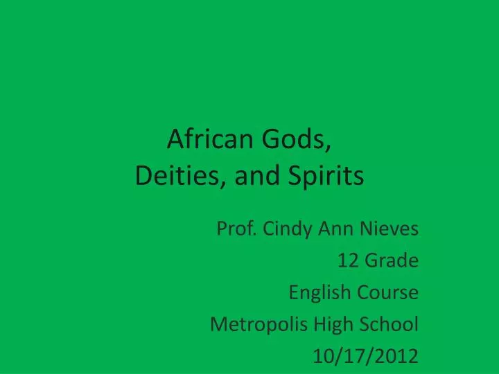 african gods deities and spirits