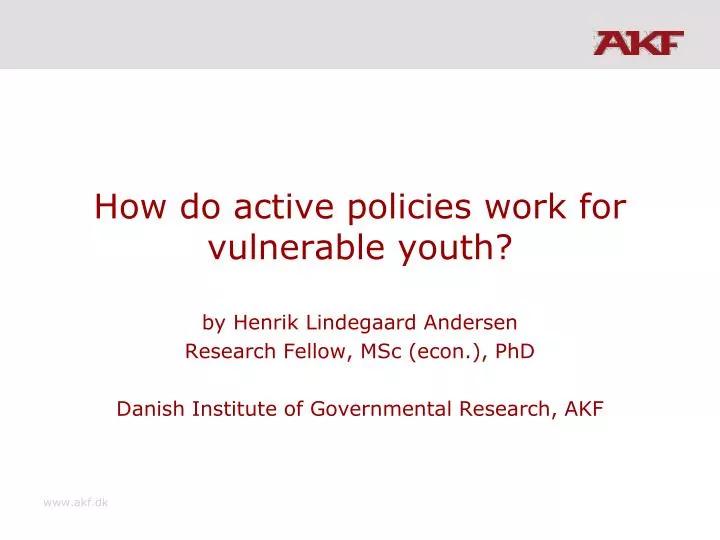 how do active policies work for vulnerable youth