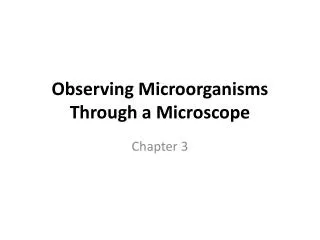Observing Microorganisms Through a Microscope