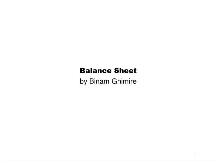 balance sheet by binam ghimire