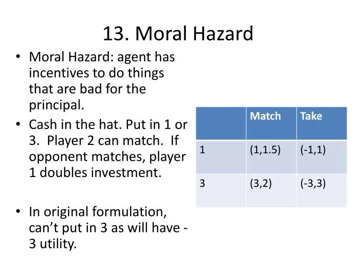 13 moral hazard