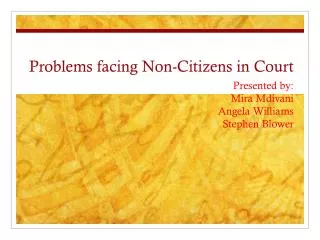 Problems facing Non-Citizens in Court