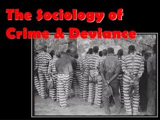 The Sociology of Crime &amp; Deviance