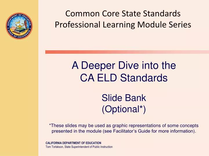 common core state standards professional learning module series