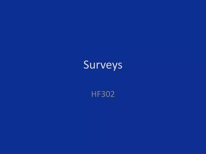 surveys