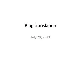 Blog translation