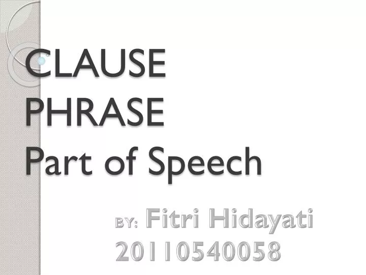clause phrase part of speech
