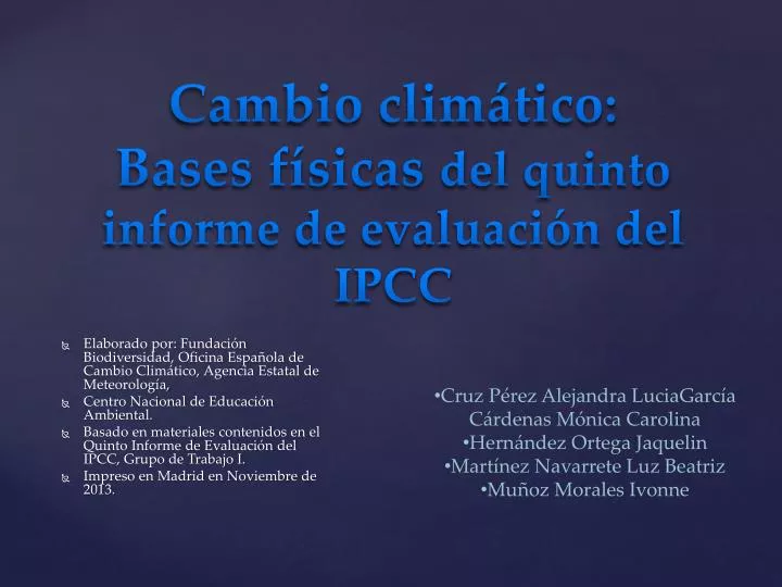 cambio clim tico bases f sicas d el quinto informe de evaluaci n del ipcc