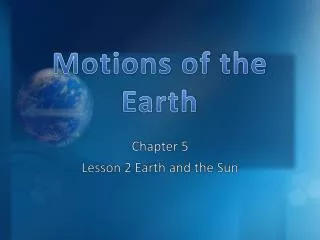 motions of the earth