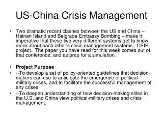 US-China Crisis Management