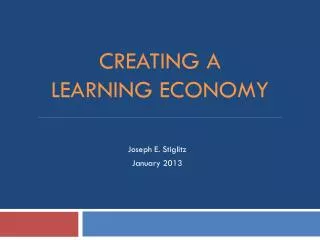 Creating a learning economy