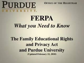 FERPA What you Need to Know