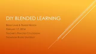 DIY Blended Learning