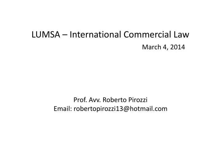 lumsa international commercial law march 4 2014
