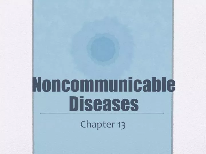 noncommunicable diseases