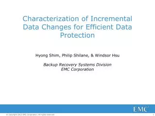 Characterization of Incremental Data Changes for Efficient Data Protection