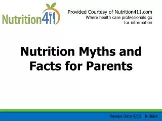 Nutrition Myths and Facts for Parents