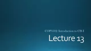 cop3502 introduction to cis i