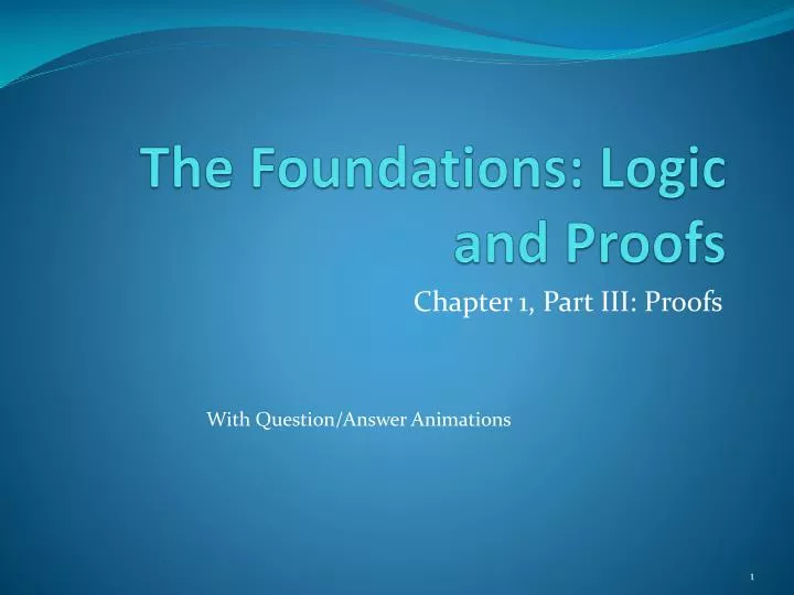 the foundations logic and proofs