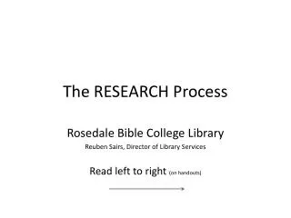 The RESEARCH Process