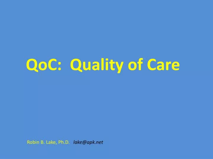 qoc quality of care