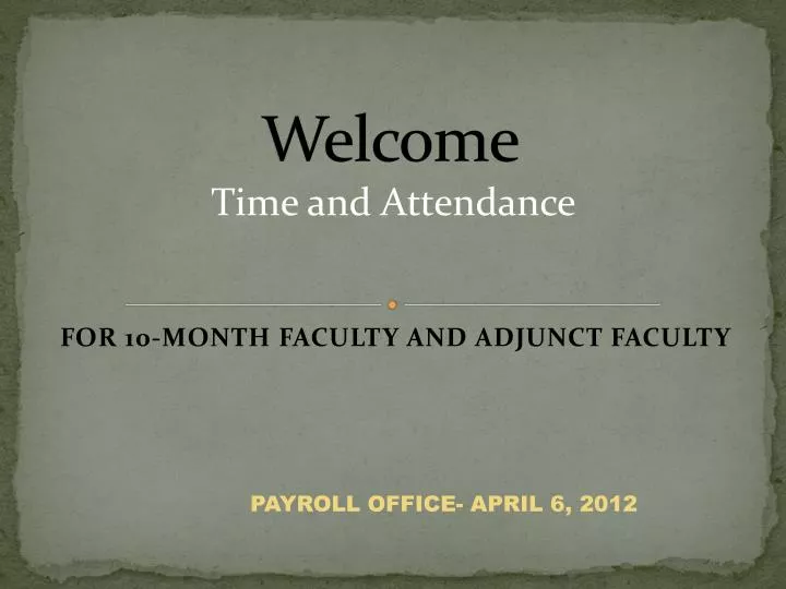welcome time and attendance