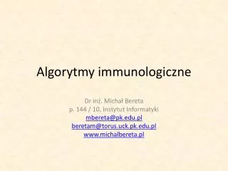 algorytmy immunologiczne