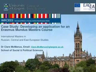 Case Study: Developing an application for an Erasmus Mundus Masters Course
