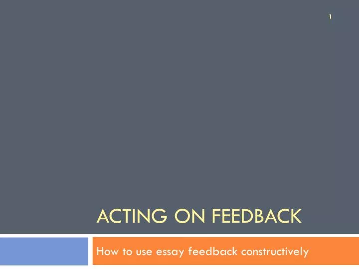 acting on feedback