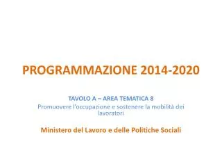 programmazione 2014 2020