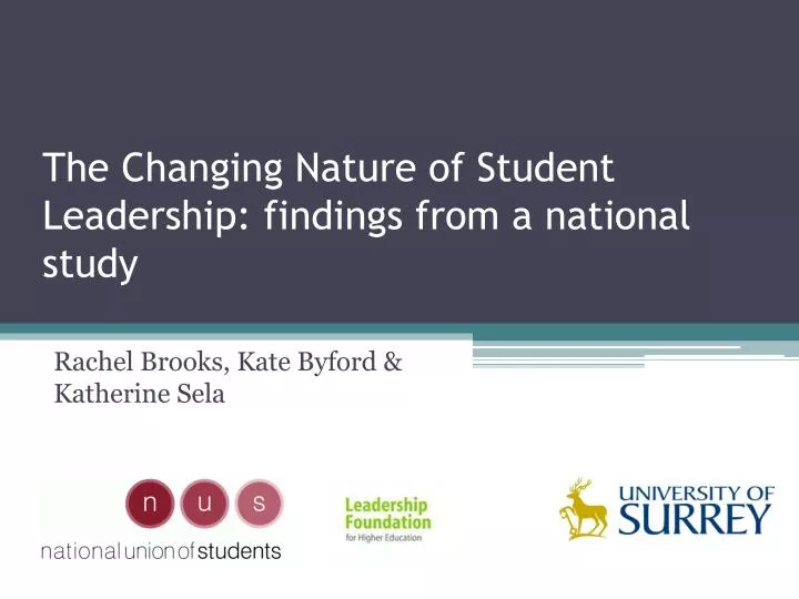 the changing nature of student leadership findings from a national study
